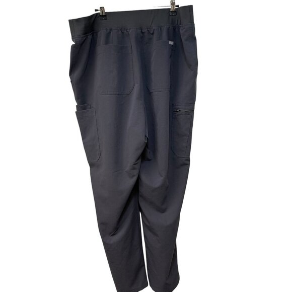 Figs High Waisted Yola Skinny Scrub Pants Medical Scrubs Pockets 3XL Tall Gray - Picture 9 of 10